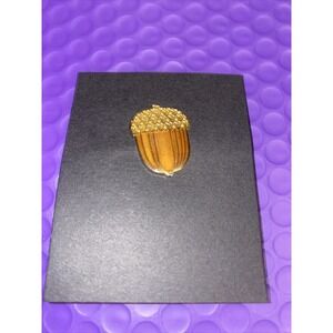 Hallmark Cards Acorn Lapel Pin Enameled Fall Harvest‎ Brooch
